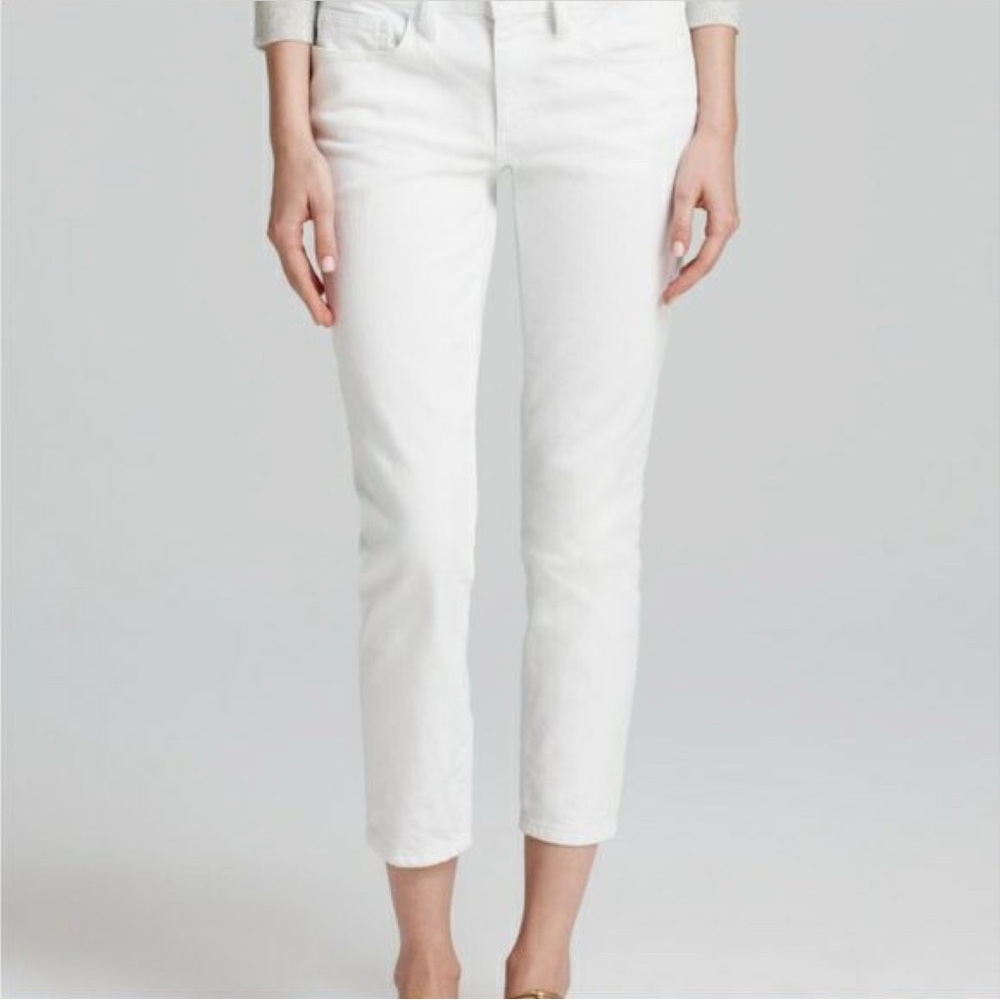 NWT Tory Burch White Ankle Alexa Cropped Skinny Jeans sz 27